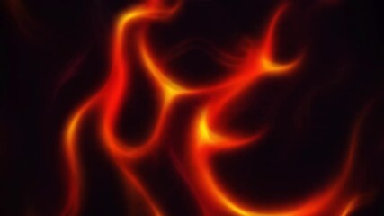 Poster - Fire flames on black background,