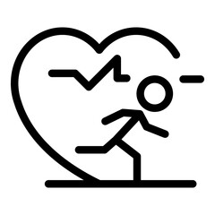 Poster - runner heart rate icon. outline runner heart rate vector icon for web design isolated on white backg
