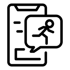 Poster - runner smartphone icon. outline runner smartphone vector icon for web design isolated on white backg
