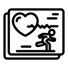 Poster - runner medical care icon. outline runner medical care vector icon for web design isolated on white b