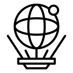 Poster - planet hologram projection icon. outline planet hologram projection vector icon for web design isola