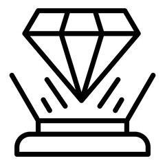 Poster - Diamond hologram projection icon. Outline Diamond hologram projection vector icon for web design isolated on white background