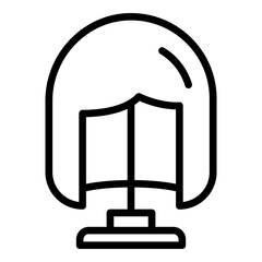 Poster - Head wig icon. Outline Head wig vector icon for web design isolated on white background