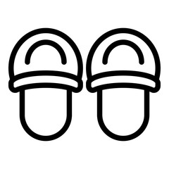 Sticker - Home slippers style icon. Outline Home slippers style vector icon for web design isolated on white background
