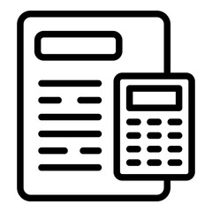 Poster - Clipboard calculator marketing icon. Outline Clipboard calculator marketing vector icon for web design isolated on white background