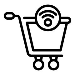 Poster - Marketing wifi cart icon. Outline Marketing wifi cart vector icon for web design isolated on white background