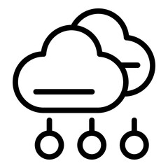 Poster - Marketing data cloud icon. Outline Marketing data cloud vector icon for web design isolated on white background