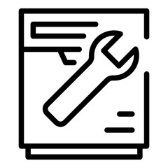 Poster - Repair dishwasher kitchen icon. Outline Repair dishwasher kitchen vector icon for web design isolated on white background