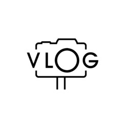 Canvas Print - Vlog icon isolated on white background