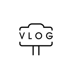 Sticker - Vlog icon isolated on white background