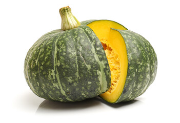 Green mini pumpkin isolated on the white background .