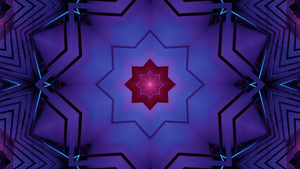 Vibrant kaleidoscopic illustration in black, blue, and purple colors - cool for wallpaper