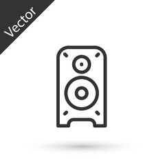 Grey line Stereo speaker icon isolated on white background. Sound system speakers. Music icon. Musical column speaker bass equipment. Vector