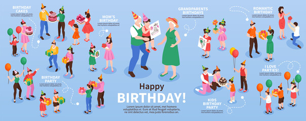 Canvas Print - Birthday Congratulation Infographic Set