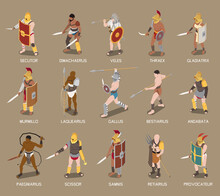 Roman Gladiators Isometric Set