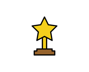 Winning cup flat icon. Thin line signs for design logo, visit card, etc. Single high-quality outline symbol for web design or mobile app. Business outline pictogram.