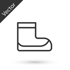 Canvas Print - Grey line Boots icon isolated on white background. Diving underwater equipment. Vector