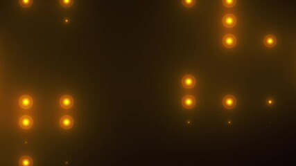 Poster - Rows of light bulbs spotlights with random switch on, computer generated night club background, 3d rendering