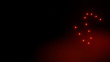 Rows Of Glowing Red Spheres Fly Rapidly Against A Black Background. Looped Abstract Animation. 3d Render