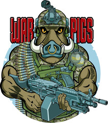 Wall Mural - war hog soldier