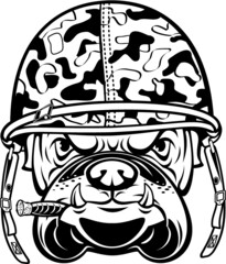 Sticker - military dog soldier