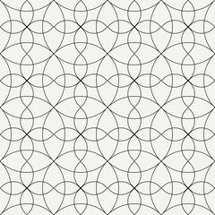 Poster - Rounded lace pattern. Vector seamless rings ornament.