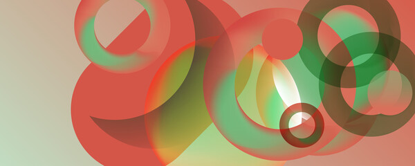 Wall Mural - Round shapes abstraction for web liquid color background design. Fluid gradient shapes composition. Futuristic design posters. Eps10 vector
