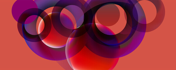 Wall Mural - Round shapes abstraction for web liquid color background design. Fluid gradient shapes composition. Futuristic design posters. Eps10 vector