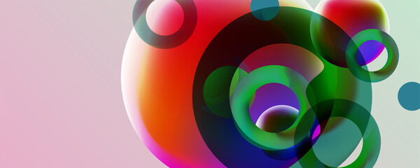 Wall Mural - Round shapes abstraction for web liquid color background design. Fluid gradient shapes composition. Futuristic design posters. Eps10 vector