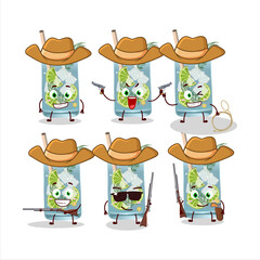 Poster - Cool cowboy gin tonic cartoon character with a cute hat