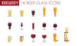 Beer Glass Icon Set