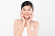 © kitthanes - Beautiful young asian woman with clean fresh skin on white background, Face care, Facial treatment, Cosmetology, beauty and spa, Asian women portrait.