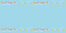 Summer Pattern Decoration With Cute Mini Icons. Parasol, Swimsuits, Tropical Leaves, Sunglasses, Sun And Tropical Fruits. Summer Illustration For Banner, Event, Background Design. Vector Illustration.
