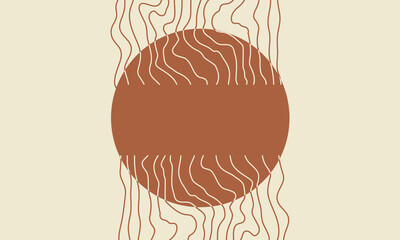 Poster - lines and shapes contour abstract for graphic composition. creative and minimalist design for backgr