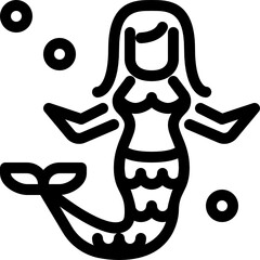 mermaid outline icon