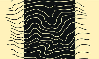 Poster - lines and shapes contour abstract for graphic composition. creative and minimalist design for backgr