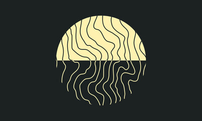 Poster - lines and shapes contour abstract for graphic composition. creative and minimalist design for backgr