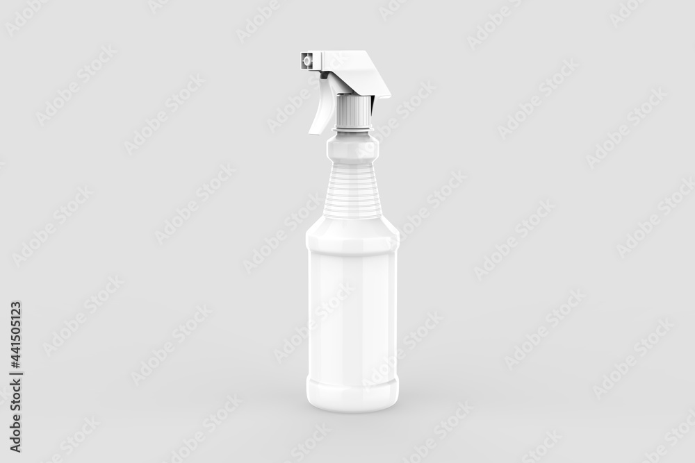 blank plastic spray detergent bottle isolated on white background ...