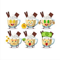 Wall Mural - Eggnog cartoon character with cute emoticon bring money