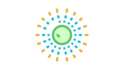 Poster - Approved Mark In Center Of Rays Element animated icon on white background