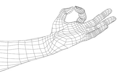 Wall Mural - Hand OK sign. Vector