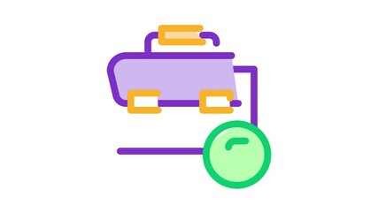 Poster - Suitcase Bag Case And Dollar Coin animated icon on white background