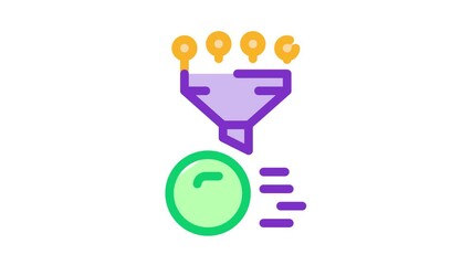 Poster - Funnel Financial Information Gathering animated icon on white background