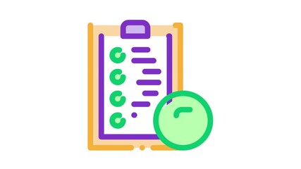 Fototapete - Tablet Financial List And Coin Dollar animated icon on white background
