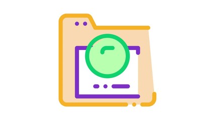 Poster - Financial Electronic Computer Folder animated icon on white background