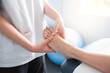 © OMP.stock - Physiotherapist doing a foot massage of a patient in the clinic. rehabilitation