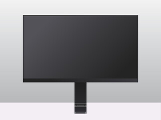 Poster - modern computer monitor with blanked black screen realistic mockup gadgets and devices concept