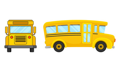 Poster - Yellow School Bus Used for Transporting Students Vector Set