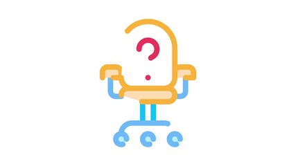 Poster - Office Chair And Question Mark Job Hunting animated icon on white background
