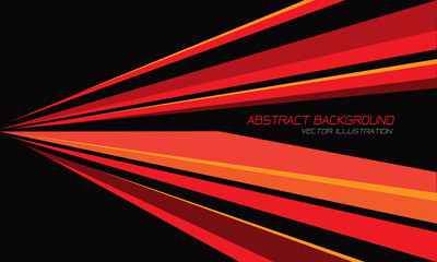 Abstract red yellow orange line speed triangle shape direction on black design modern futuristic background vector illustration.